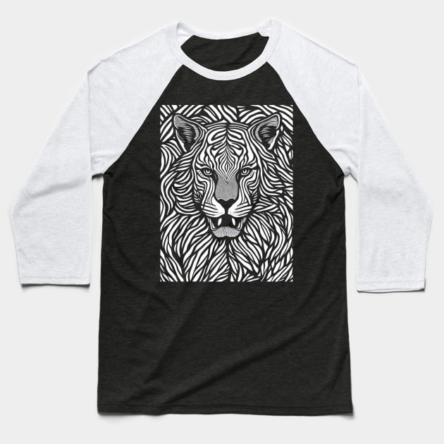 tiger mandala Baseball T-Shirt by HTA DESIGNS